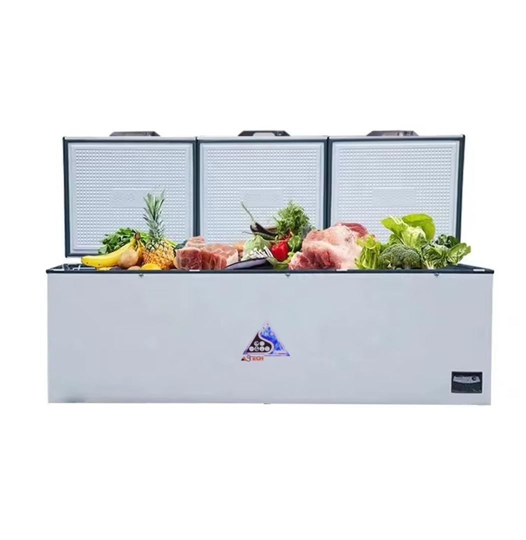 Congélateur horizontal Astech 900L utilisé dans un commerce