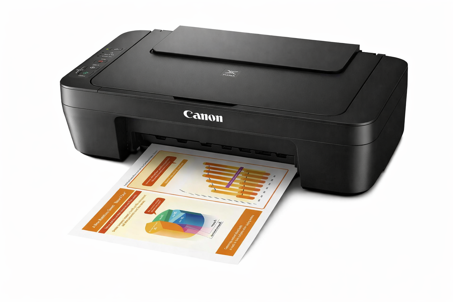 Imprimante Canon Pixma MG2540S installée sur un bureau moderne à la maison