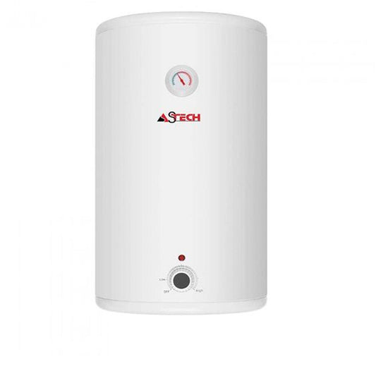 Chauffe-eau Astech 100 litres blanc vue de face sur fond blanc