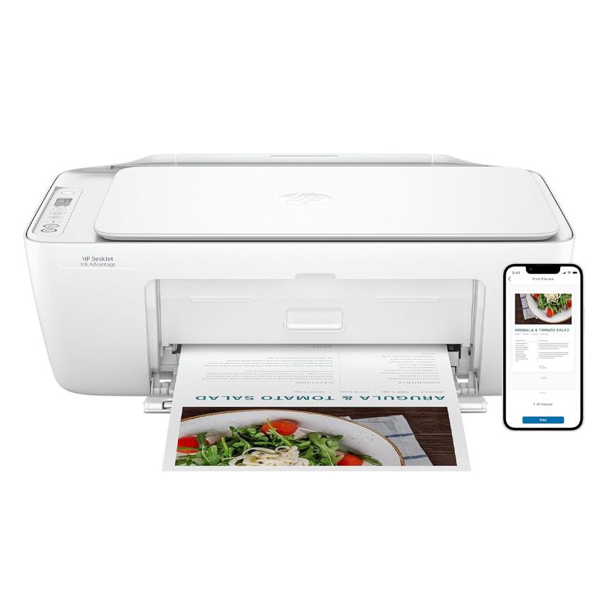 : Imprimante HP DeskJet Ink Advantage 2875 noire sur fond blanc vue de face