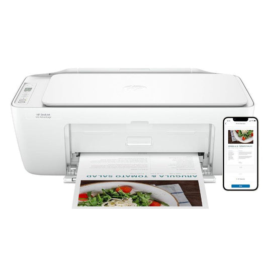 : Imprimante HP DeskJet Ink Advantage 2875 noire sur fond blanc vue de face