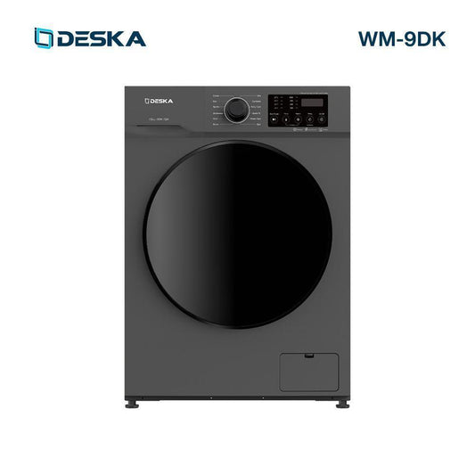 Machine à laver Deska 9KG front load gris vue de face sur fond blanc