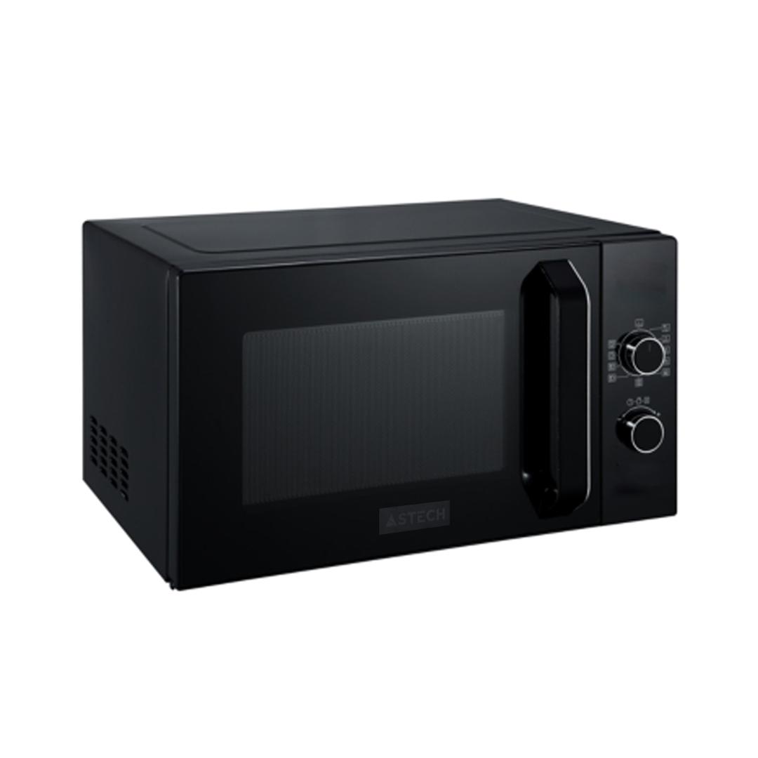 Micro-ondes Astech 20L noir vue de face sur fond blan